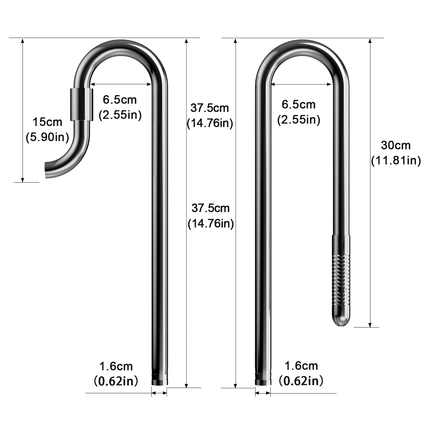 Fzone roestvrijstalen Lily Pipe In -en Outflow 12/16mm